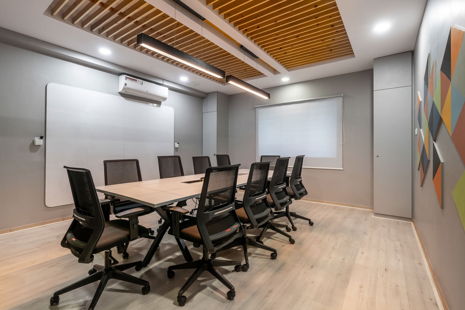 Conference room with projector